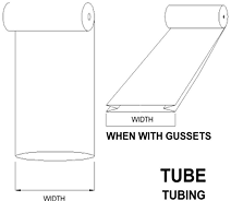 Tubing diagram showing width dimension